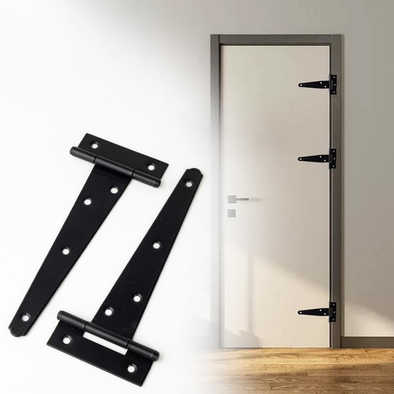 Furniture Hardware Black - 2Pcs Heavy Duty T-Shaped Galvanized Iron