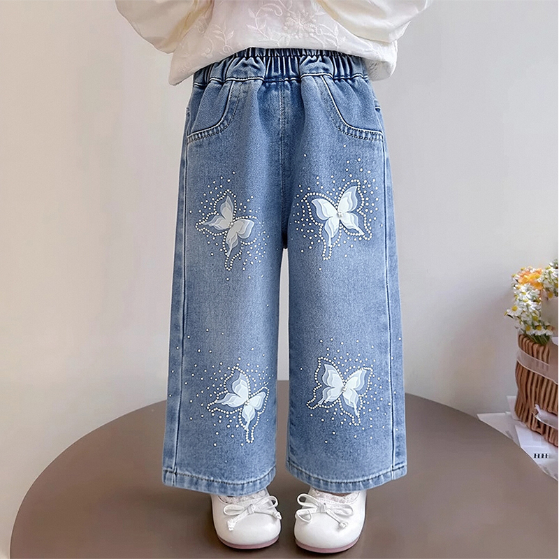 Furniture Leg Set - Girls' Jeans Straight Wide-Leg Pants Diamond