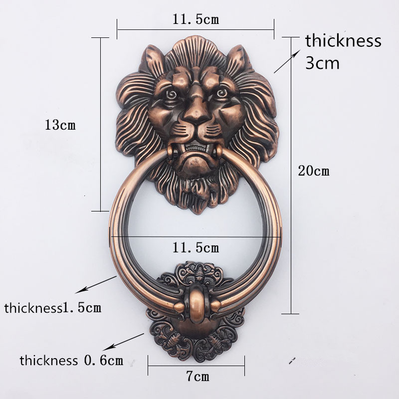 Zinc Furniture Hardware - Antique Bronze Lion Head Handle Door
