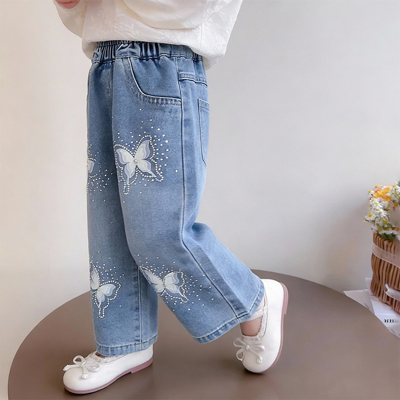 Girls' Jeans Straight Wide-Leg - Furniture Leg Set 评论和价格