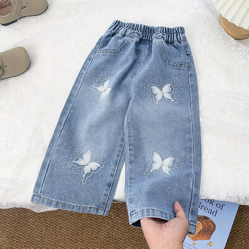 Girls' Jeans Straight Wide-Leg - Furniture Leg Set 评论和价格