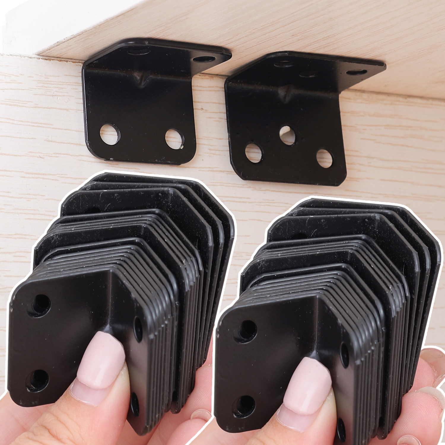 10/30pcs Black L-shaped Right  - Furniture Hardware Black 评论和价格
