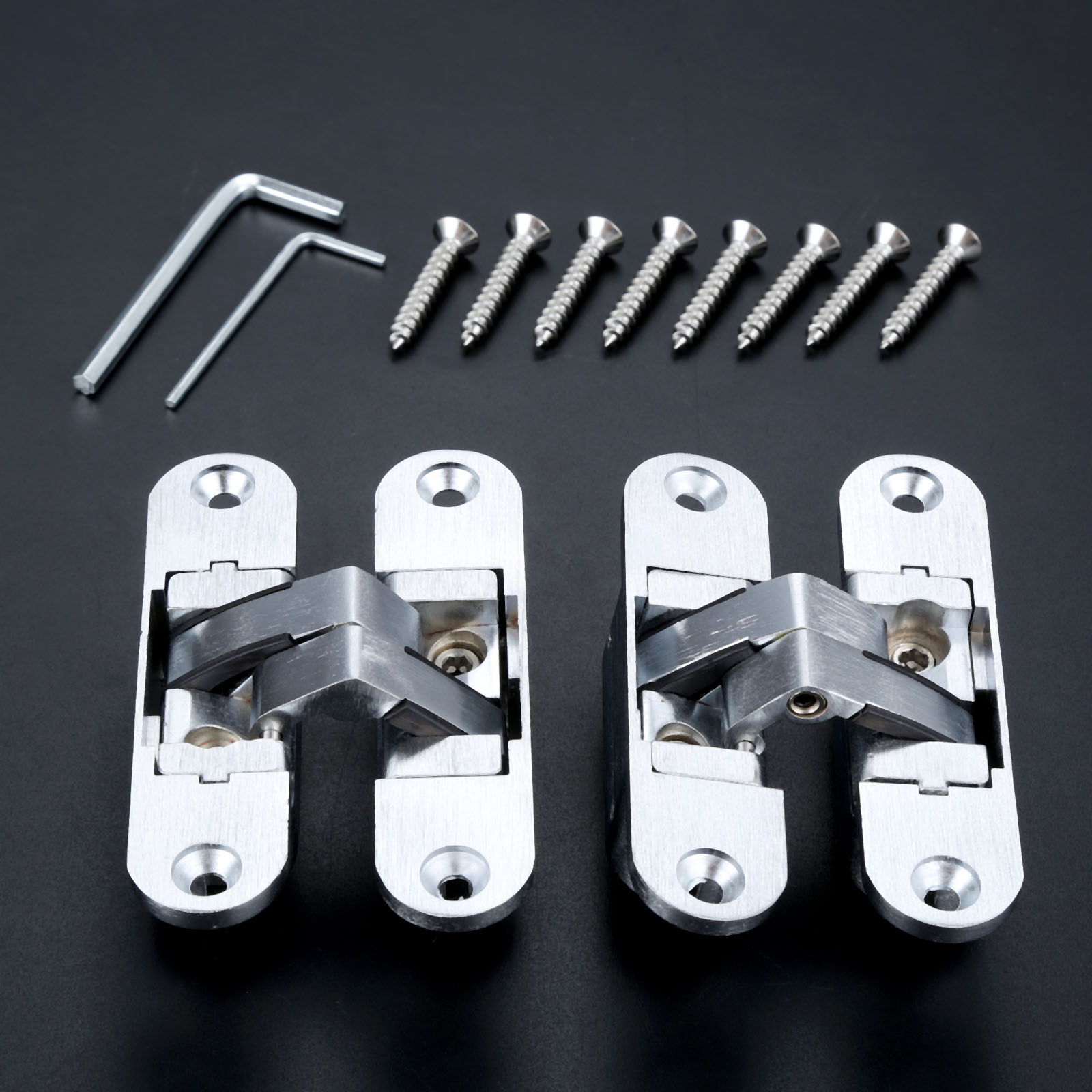 2 Pcs Zinc Alloy Hidden Hinges - Zinc Furniture Hardware 评论和价格