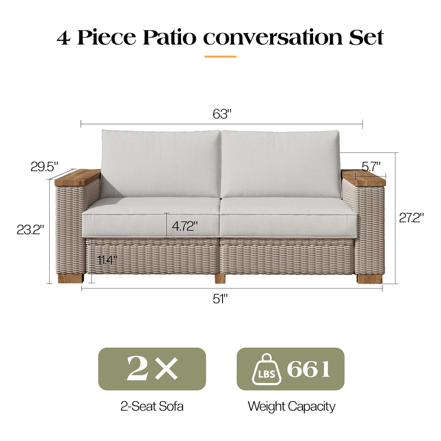 4-Piece Wicker Patio Furniture - Furniture Leg Set 评论和价格