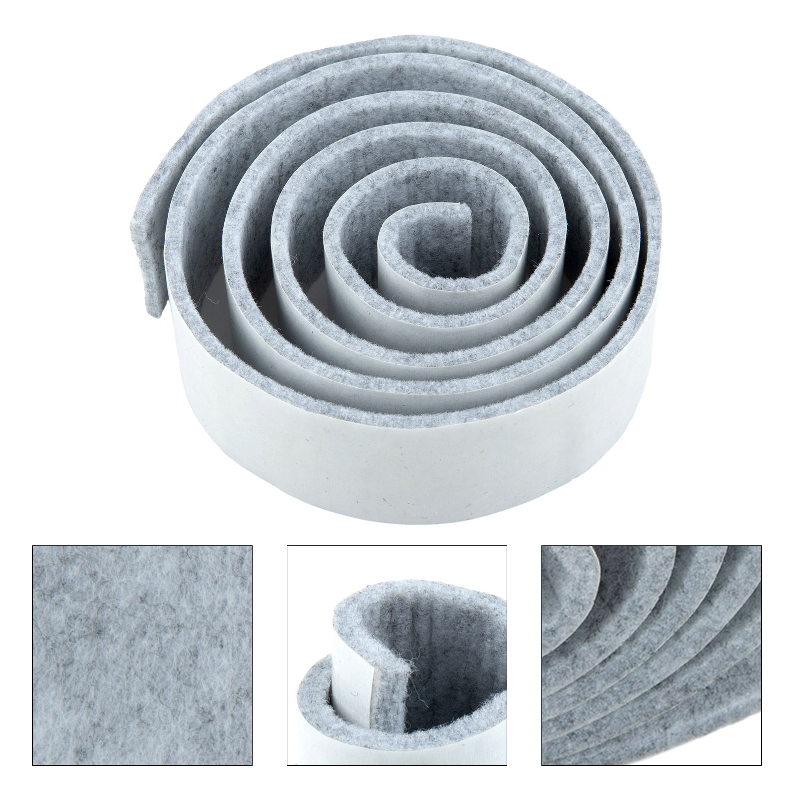 Quiet Felt Strip Self-Adhesive - Furniture Hardware Black 评论和价格
