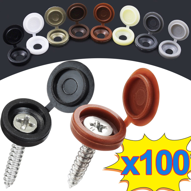 10/500pcs Screw Decorative Cap - Furniture Hardware Black 评论和价格