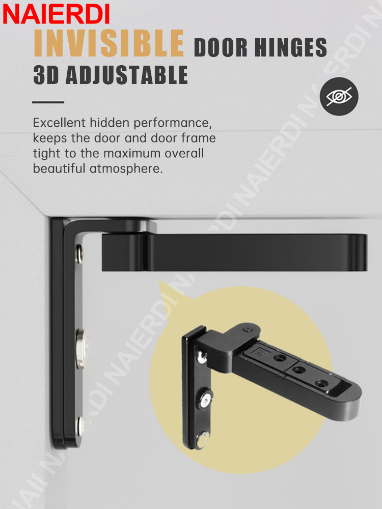 NAIERDI 2 Pieces Hidden Hinges - Zinc Furniture Hardware 评论和价格
