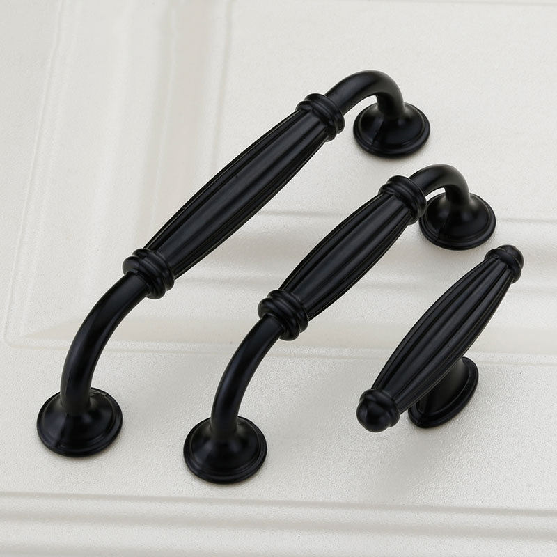Black Aluminium Alloy Door Han - Furniture Hardware Black 评论和价格