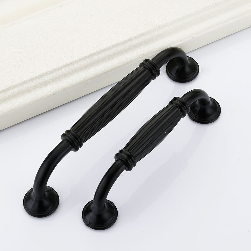 Black Aluminium Alloy Door Han - Furniture Hardware Black 评论和价格