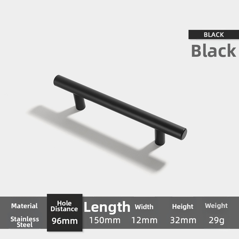 Stainless Steel Black Handle F - Furniture Hardware Black 评论和价格
