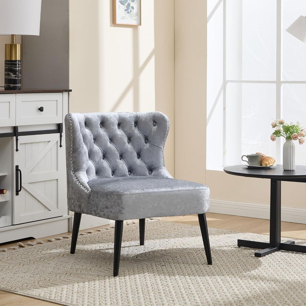 Upholstered Velvet Wingback Ac - Furniture Leg Set 评论和价格
