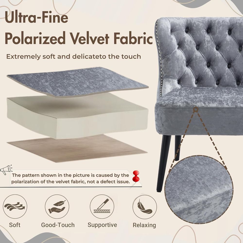 Upholstered Velvet Wingback Ac - Furniture Leg Set 评论和价格